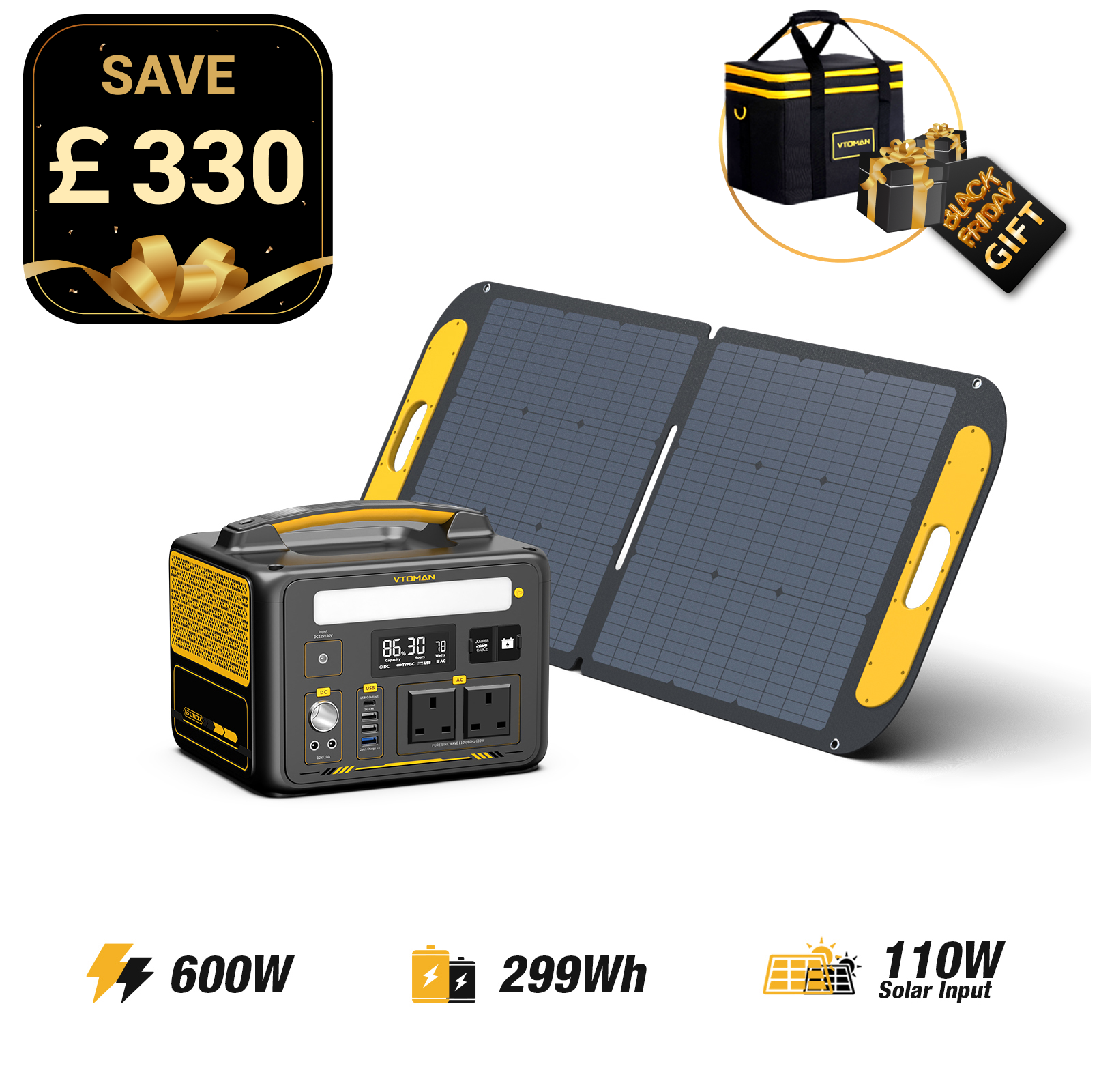 Jump 600W/299Wh 110W Solar Generator