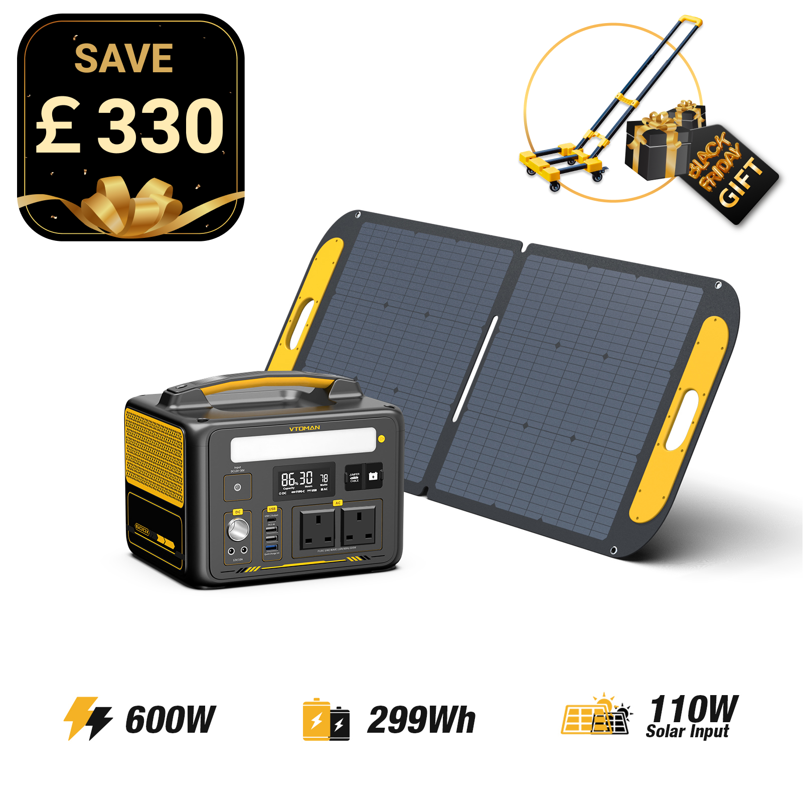 Jump 600W/299Wh 110W Solar Generator