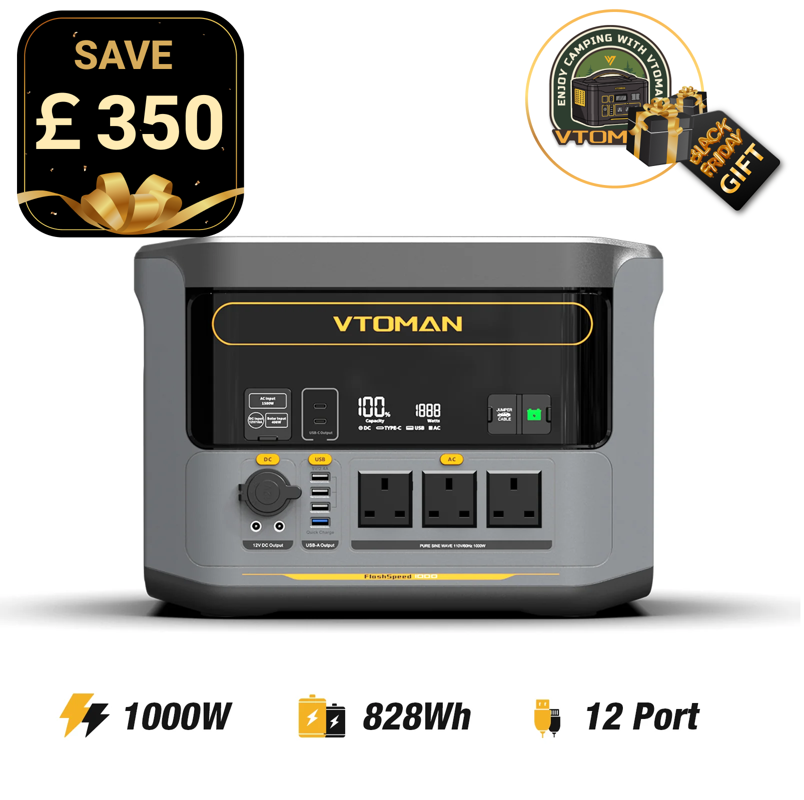 VTOMAN FlashSpeed 1000 Power Station 828Wh | 1000W