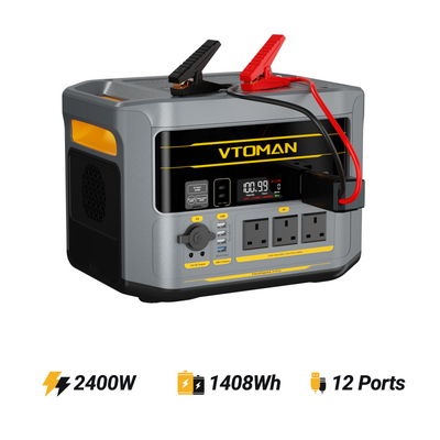 VTOMAN  FlashSpeed 2400 V-BEYOND™ Portable Power Station with Jumper Cable