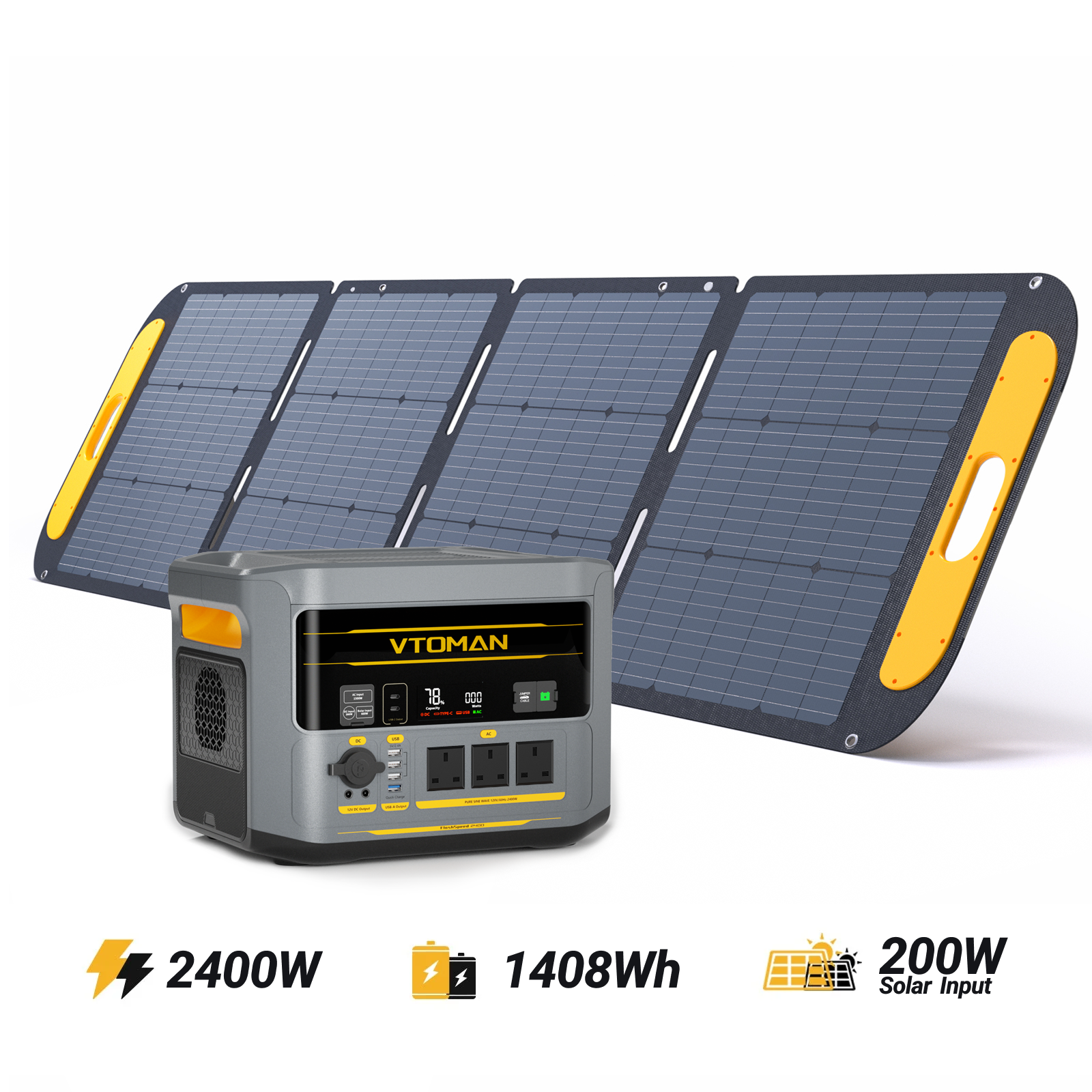 VTOMAN FlashSpeed 2400 200W Pro Solar Panel