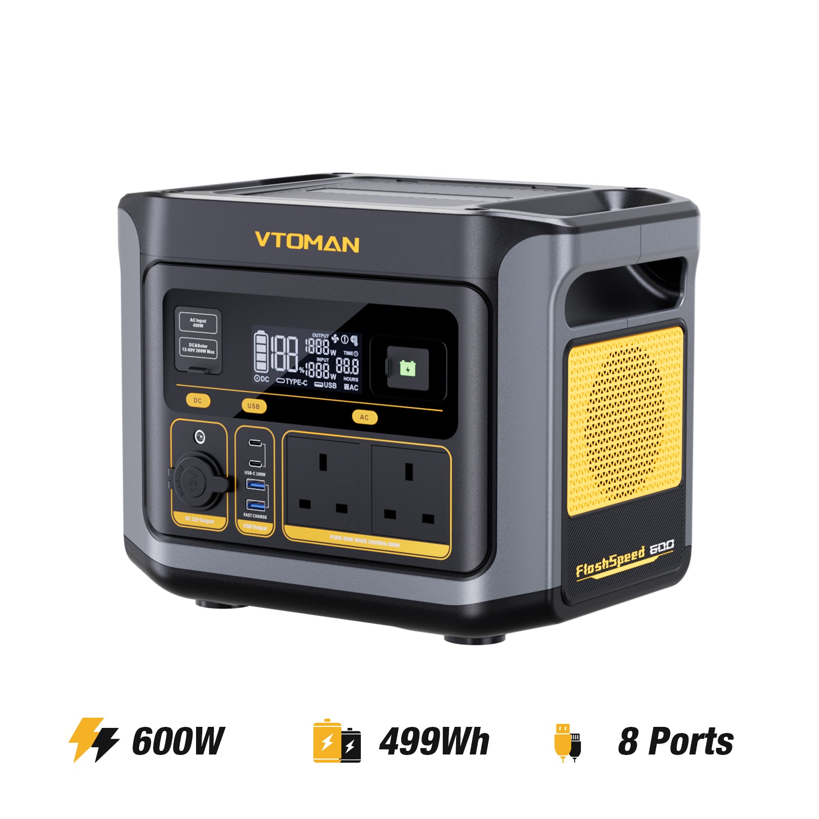 VTOMAN FlashSpeed 600 Portable Power Station