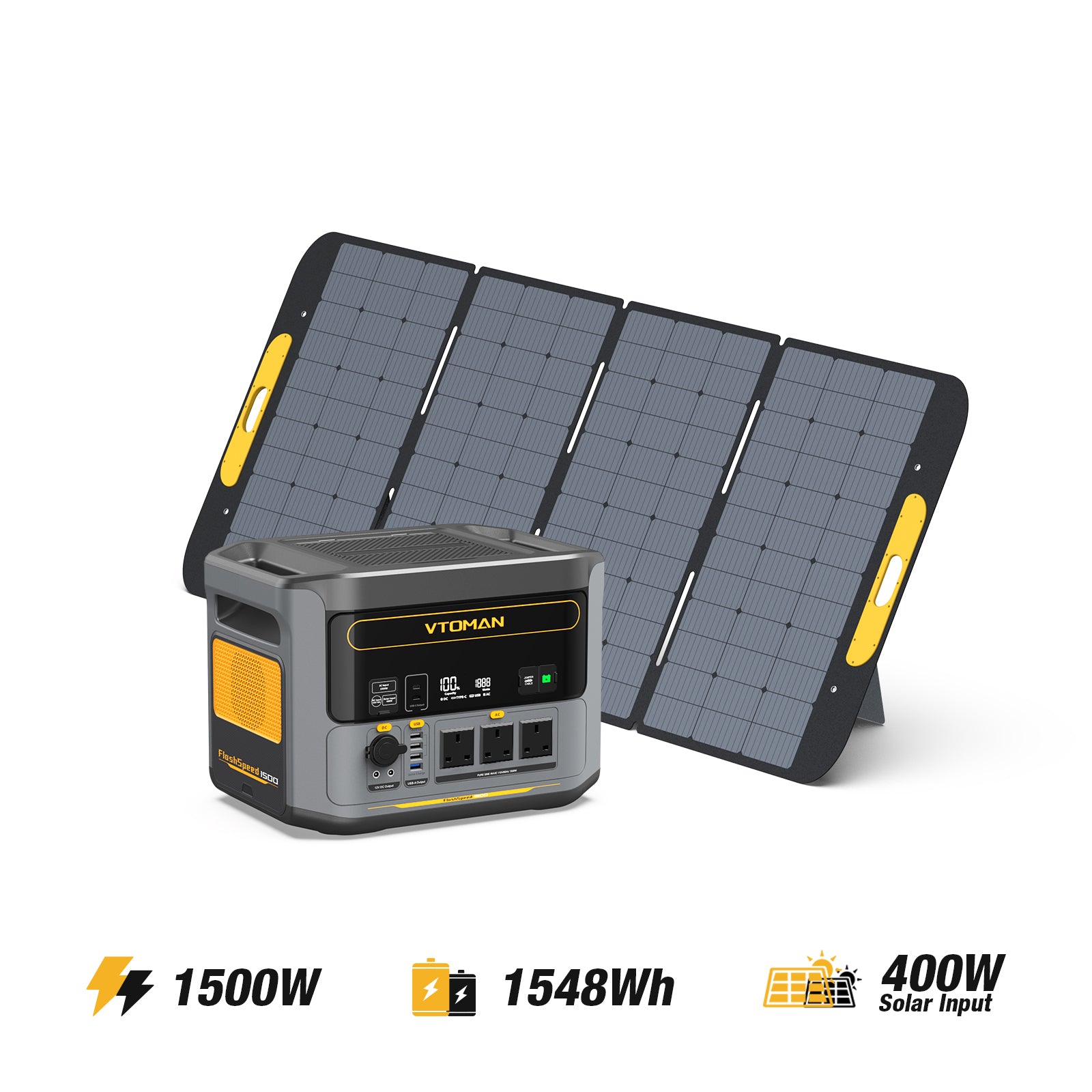 FlashSpeed 1500W 1548Wh 400W Solar Generator