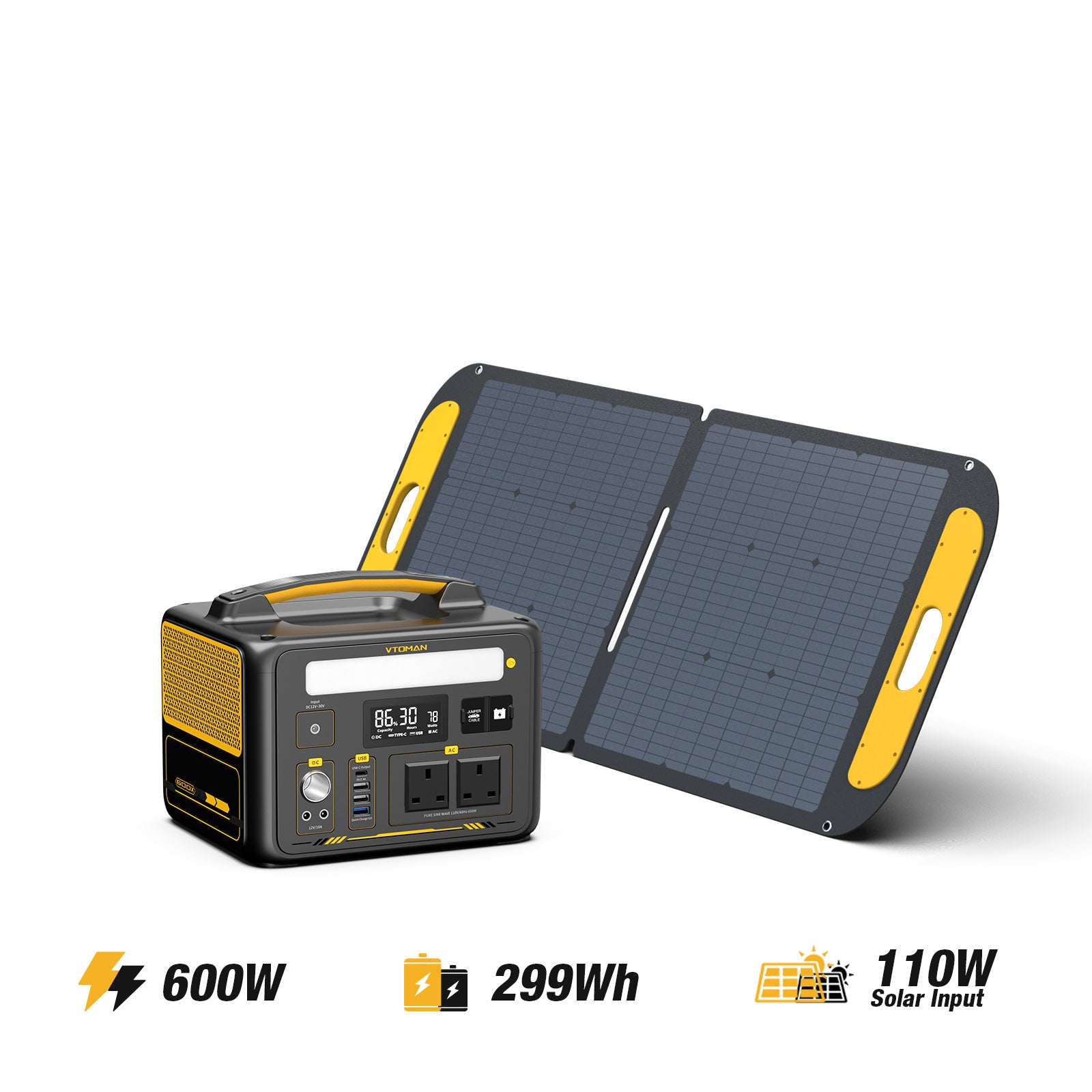 VTOMAN 110W Foldable Portable Solar Panels